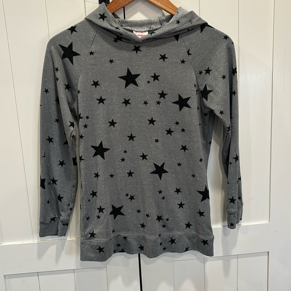🌺32 Degrees Gray and Black Star Pattern Hoodie